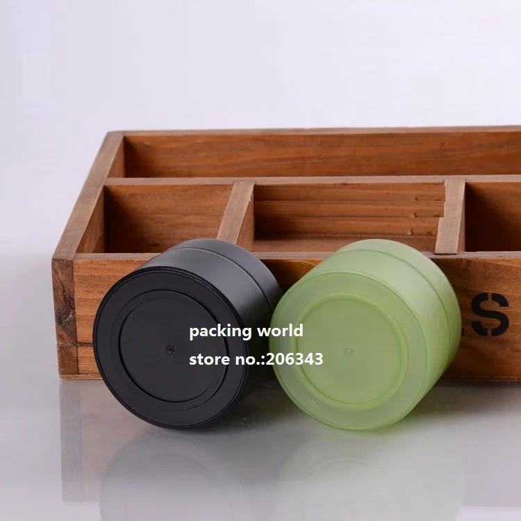 50 г Матовая зеленая/черная пластиковая банка для крема глаз/образцов