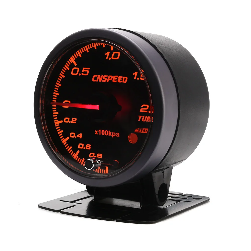 Free Shipping CNSPEED 60MM Auto turbo boost gauge -1-2Bar Amber/White backlight with peak Function Car meter | Автомобили и