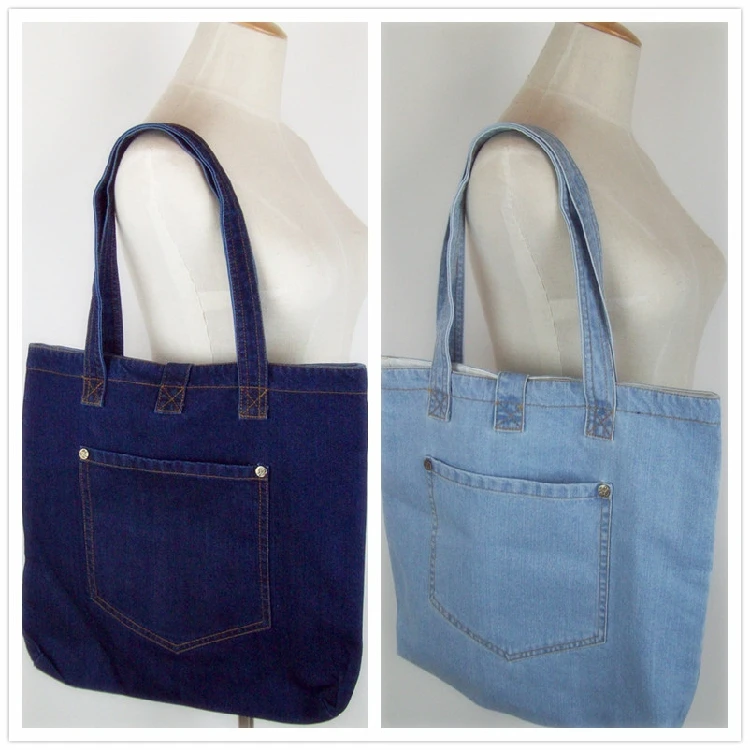 Женская джинсовая сумка с карманами простая винтажная через плечо для шоппинга