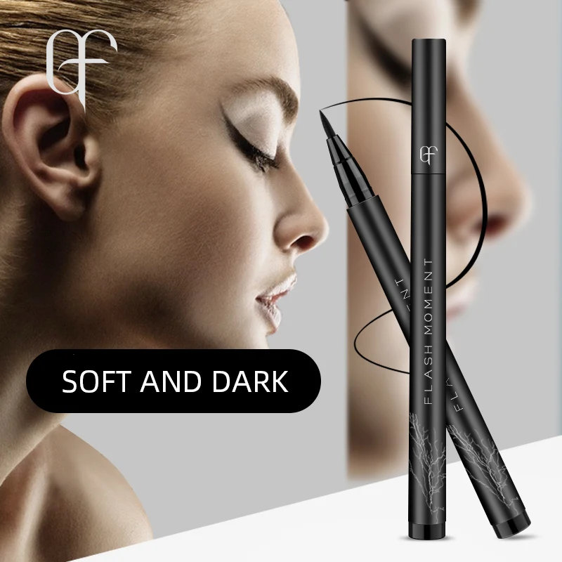 Черная Кисть для подводки глаз Flash Moment черная Водостойкая Подводка 5 мл 2019| |
