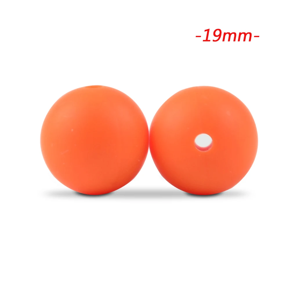 orange LOFCA 10 шт силиконовые бусины 19 мм круглые Детские Прорезыватели без бисфенола пищевая детская игрушка DIY ювелирные изделия ожерелье аксессуары для кормления - Цвет: orange