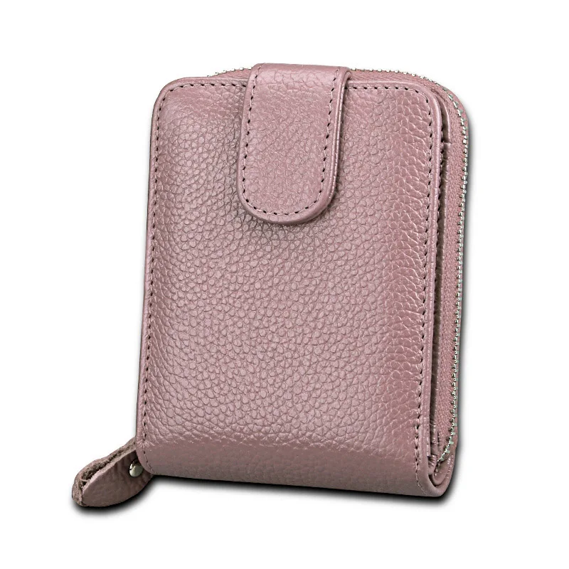 Bean Pink BLEVOLO, для вождения, для документов, мужская сумка ts, 16 слотов, для мужчин, держатель для карт, кошелек, для женщин, кожа, для кредитных карт, посылка, на молнии, на застежке, для ID карт, кошелек - Цвет: Bean Pink