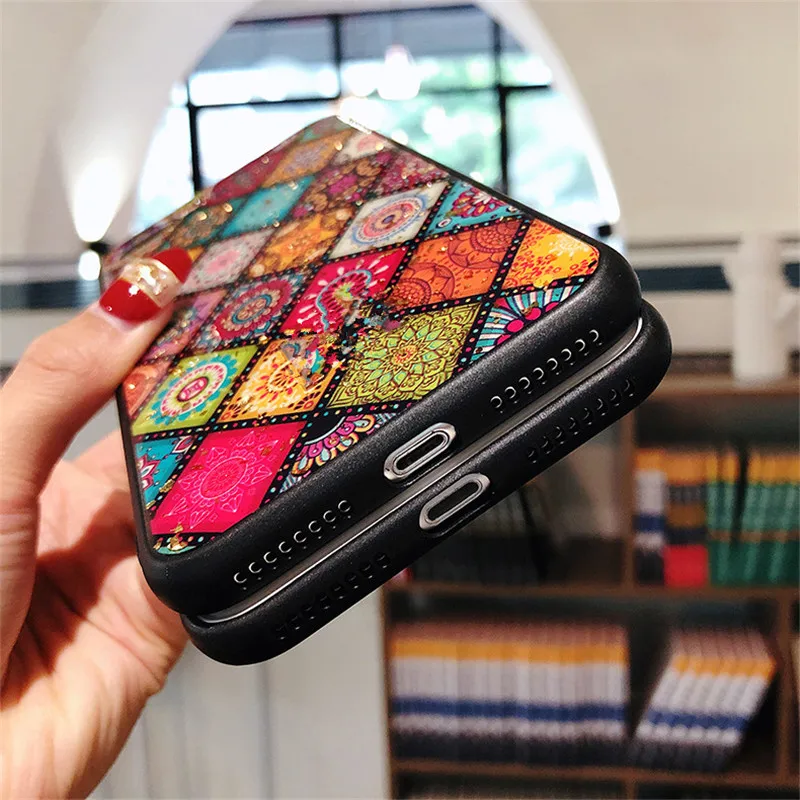 Блестящие экзотические телефонные чехлы из золотой фольги для iPhone 7 plus 6 6S 8 Plus