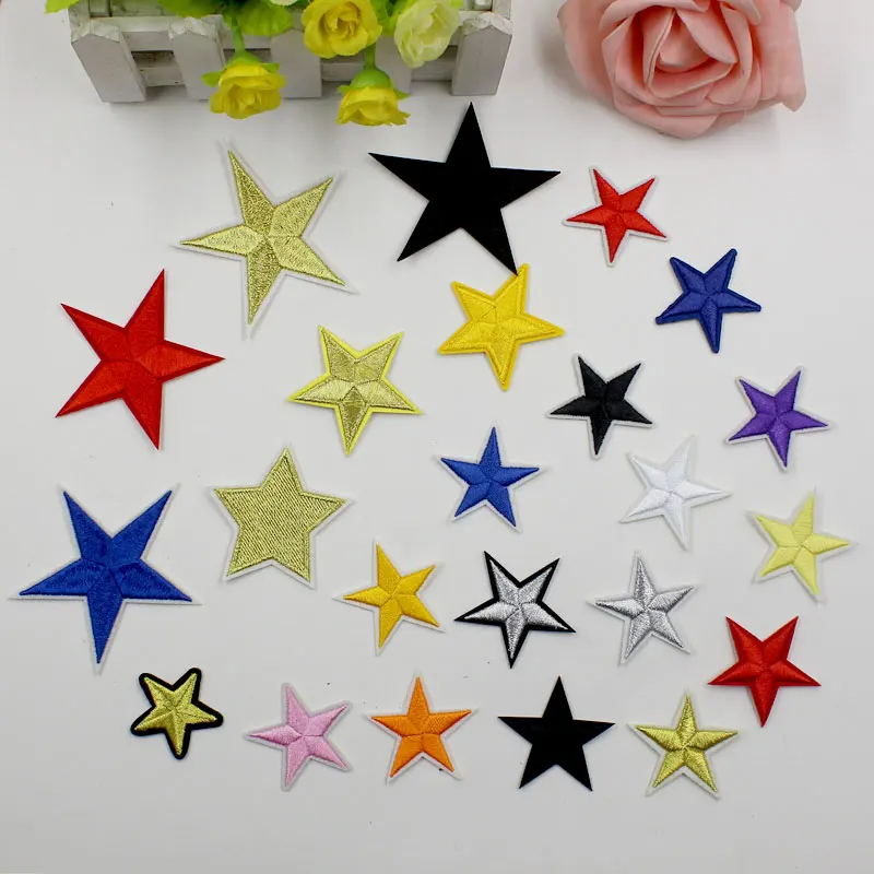 Многоцветные нашивки с вышитыми звездами для сумок обувь винтажная кружевная