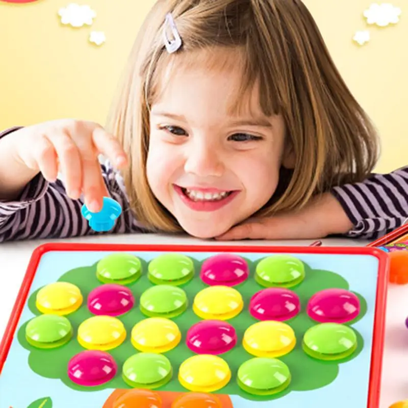 

6types 3D Puzzles Toys For Children Creative Mosaic Mushroom Nail Kit Buttons Art Assembling Kids Enlightenment Educational Toy