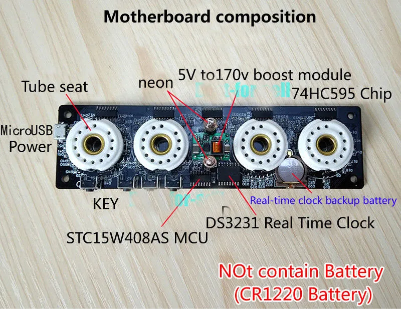Цифровые трубчатые часы Nixie 5 В винтажные настольные ZM1020 от до 170 в с модулем