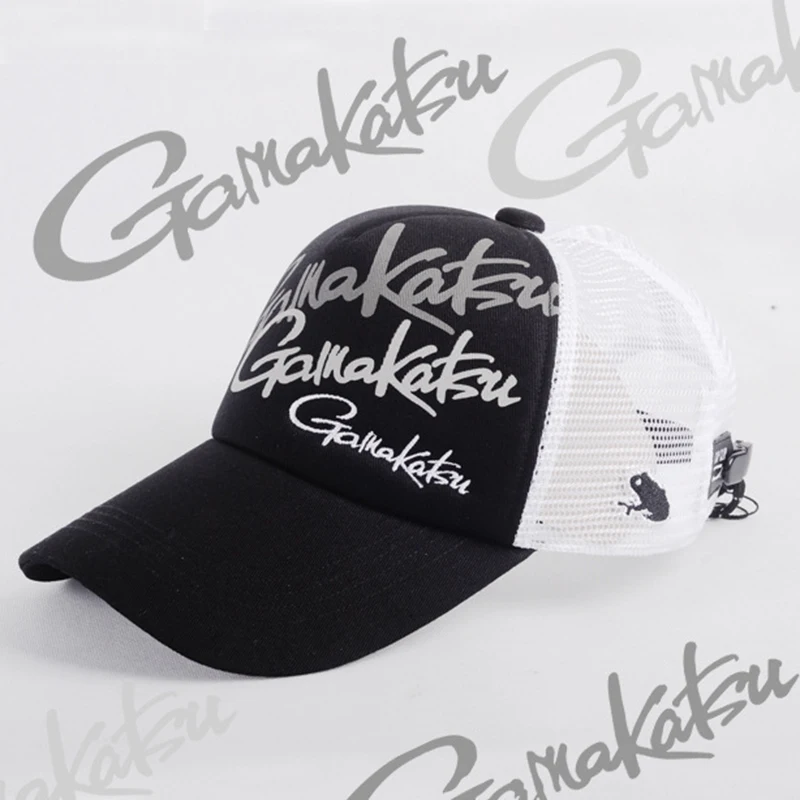 Gamakatsu Adult Men Adjustable Breathable Fishing Sunshade Sport Baseball Fishermen Hat Cap Black White Special | Спорт и