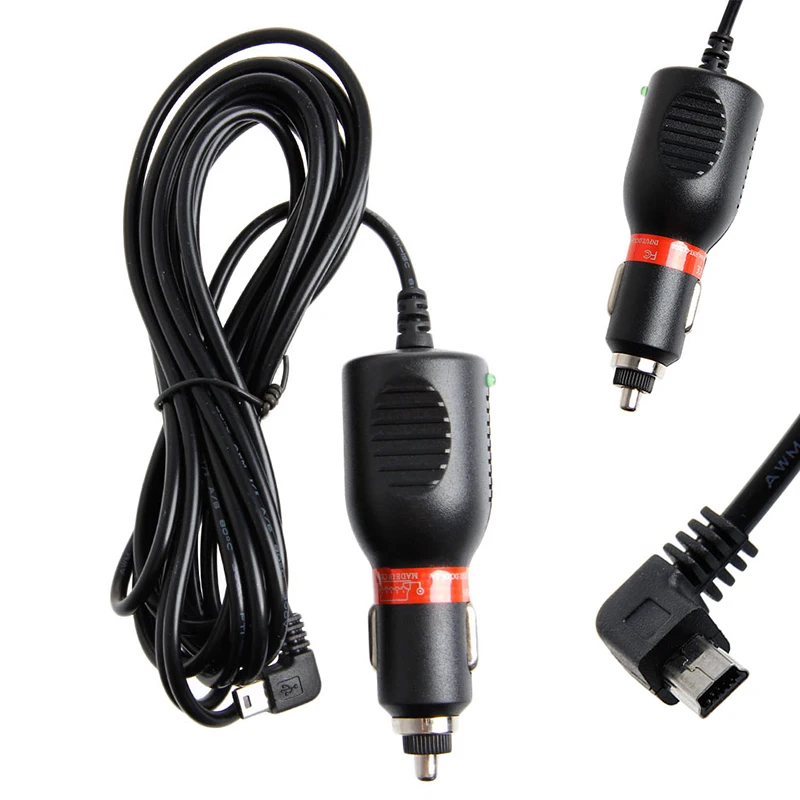 Мини USB автомобильный адаптер питания постоянного тока зарядный Шнур кабель для