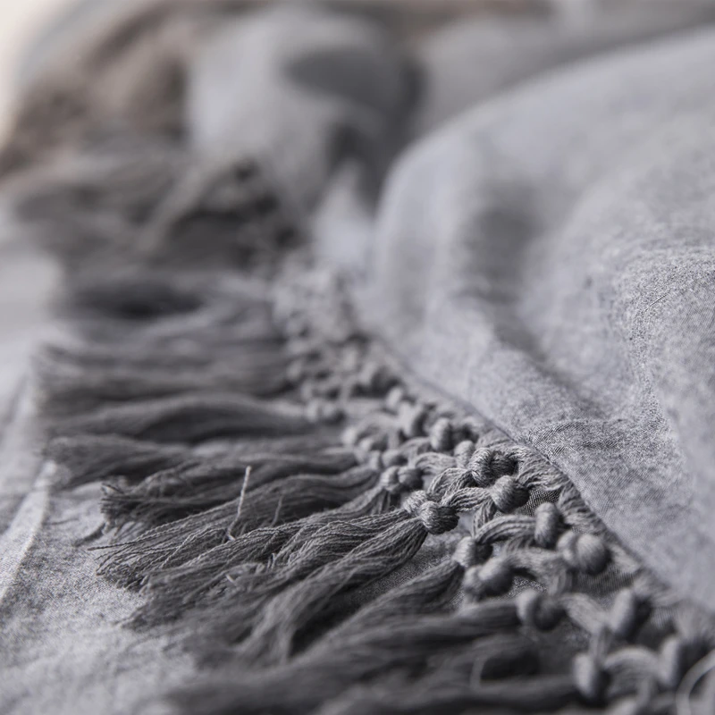 100% Washed Cotton solid color Tassels Bedding Set Soft Duvet Cover Sets Bed Sheet Pillowcases Twin Queen King size 3/4pcs | Дом и сад