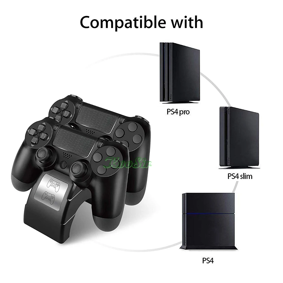 Тонкая беспроводная док станция для двух контроллеров PS4 PRO быстрой зарядки с 4