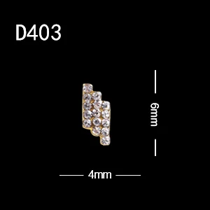 D403 10 шт./лот,, амулеты, Длинные полосы, стразы, для украшения ногтей, 3D, квадратная форма C, сплав, драгоценные камни для ногтей - Цвет: D403