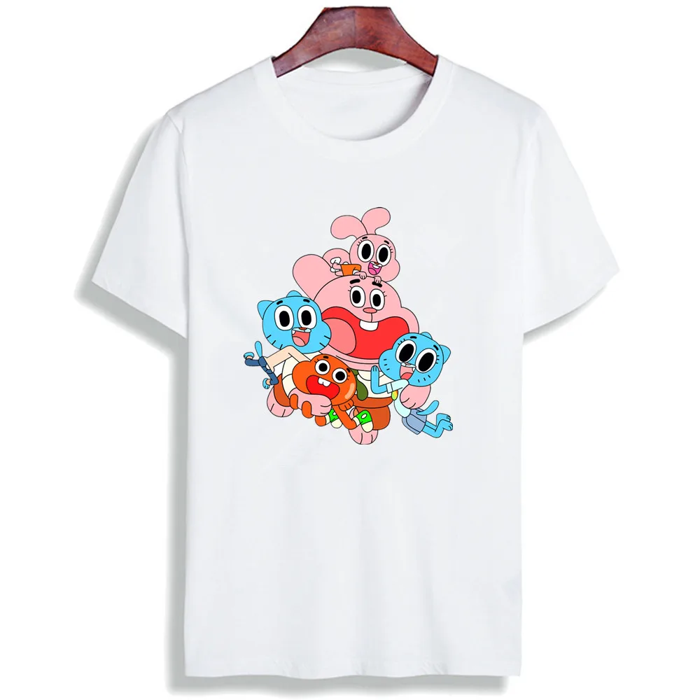Мода Kawaii TShirt Gumball удивительный мир мультфильм печатных хлопок футболки Повседневная футболка с круглым вырезом унисекс - Цвет: 17