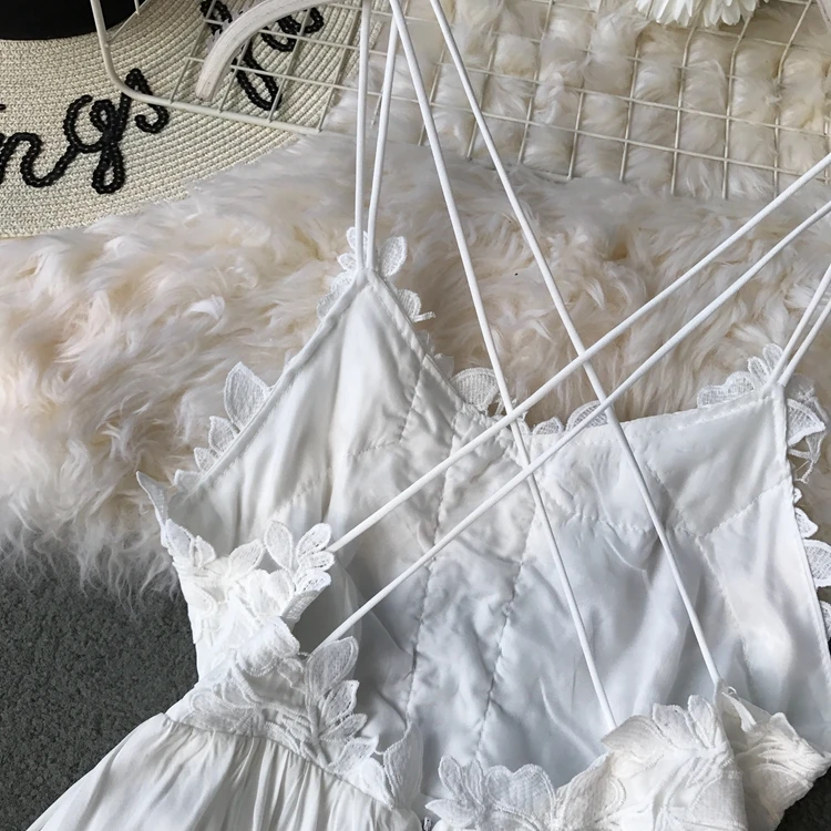 2019 новые модные женские платья богемное туристическое пляжное сексуальное Белое