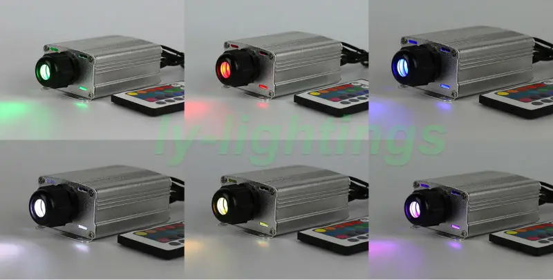 Mini Fiber optic light source RGB led engine wireless IR remote multi-mode for optical fiber lighting home decoration | Лампы и