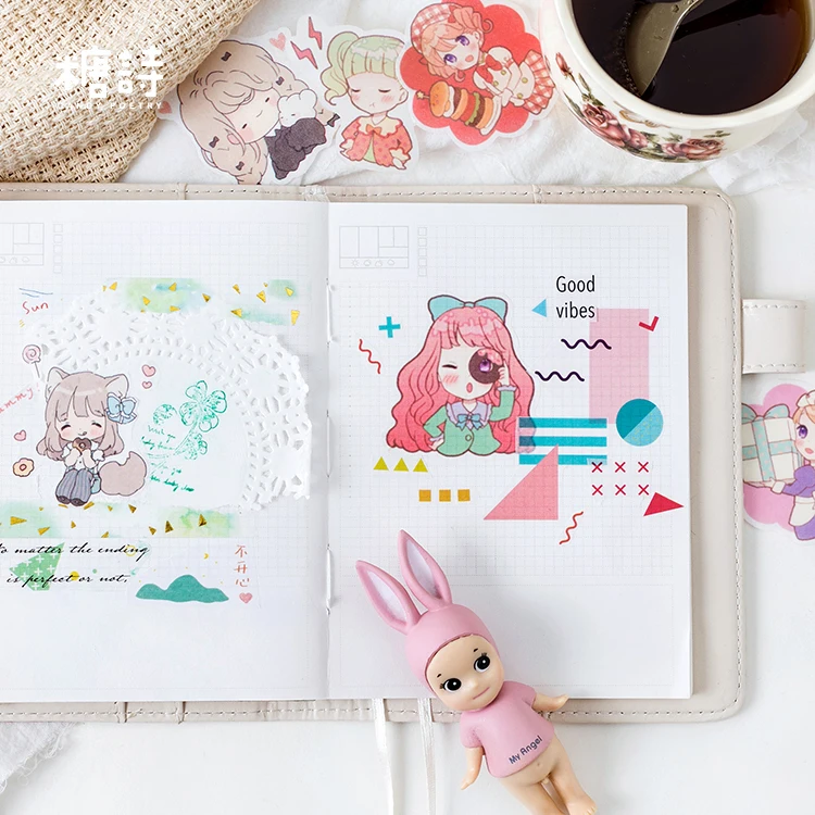 40 шт./упак. Kawaii аниме девушка декоративная наклейка DIY планировщик дневник