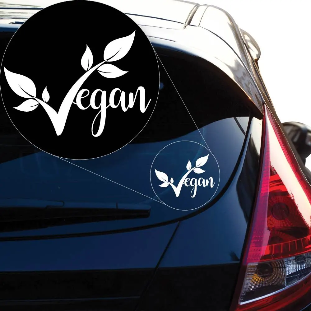 

Yoonek Graphics Vegan pride Decal Sticker for Car Window, Laptop and More # 952 (4" x 5.5", White)