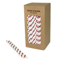 250 pcsbox playing card casino paper straws bulk red and black poker party drinking restaurant juice coffee soda shakes craft