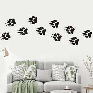 Волчья лапа печать наклейка на стену набор anmial Наклейка на стену для мальчика виниловый Декор для спальни Собака Лапы наклейки Декор украшение комнаты JJ016