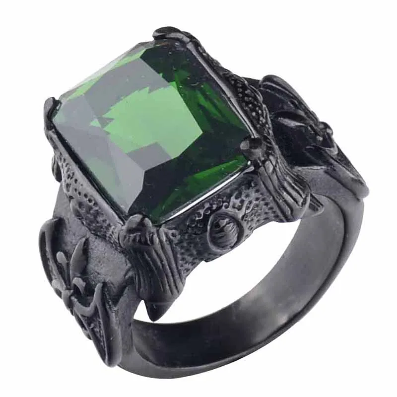 Мужское Винтажное кольцо с фианитом из нержавеющей стали|stone ring|ring forrings for men |