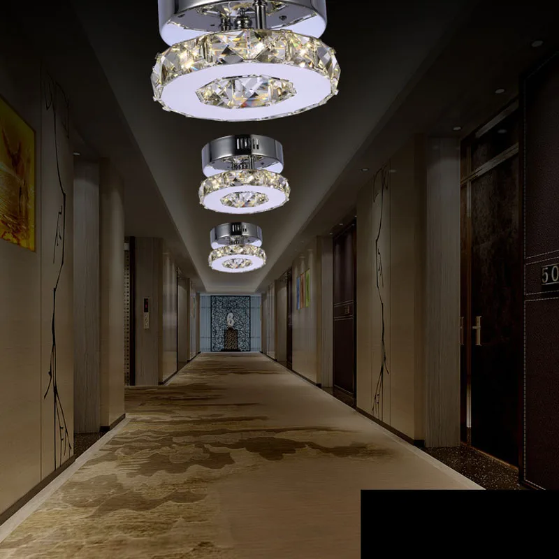 

Modern simple porch circular crystal lamps aisle dimming lights led wall lamp corridor lights LED lighting fixture led lamps led