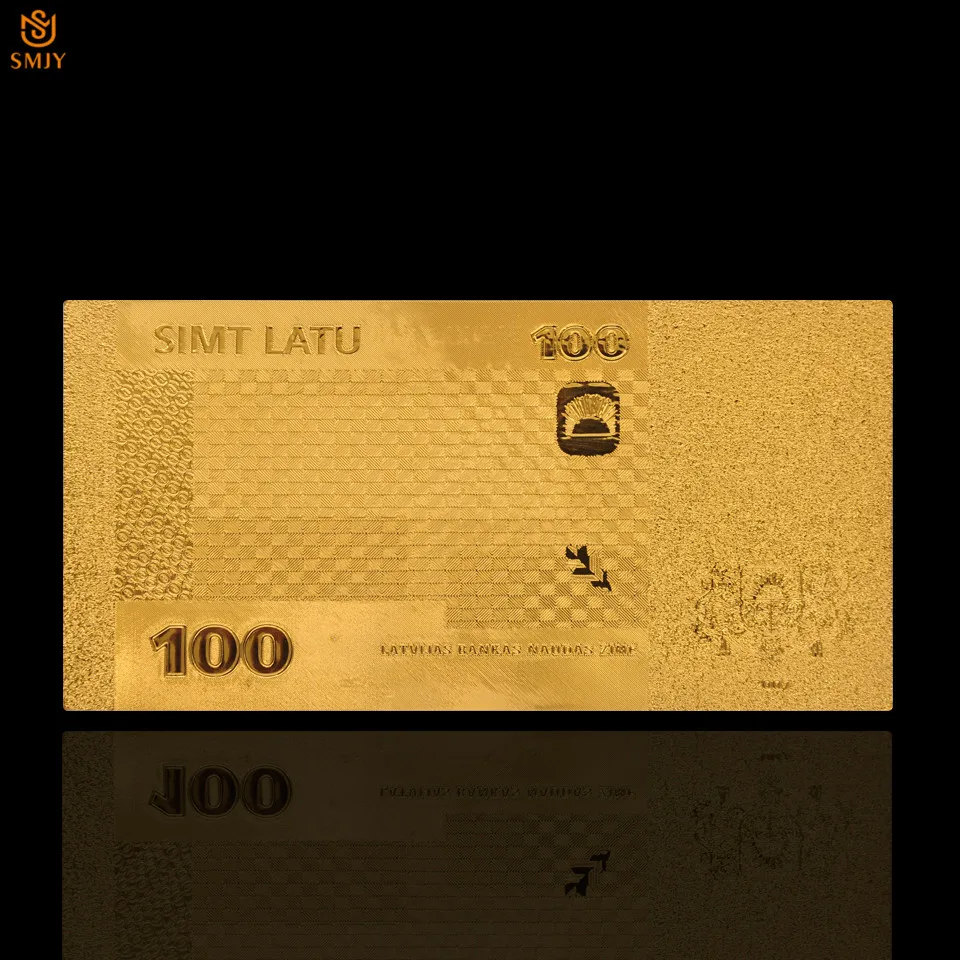 

New Latvia Gold Banknotes European Currency 100 Lats Fake Money Family Decoration Souvenir Bill Collection