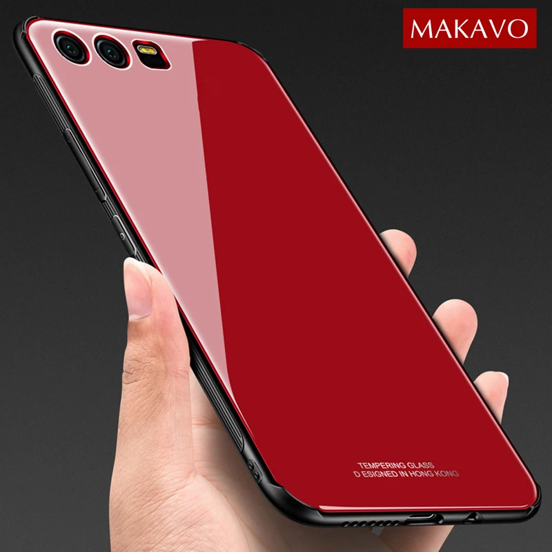 For Huawei Honor 9 Case Luxury Hybrid Tempered Glass Back Cover Shockproof Sleeve HardHousing for Honor9 Phone Cases |