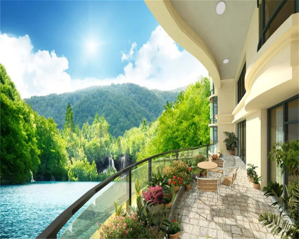 3d обои на заказ с изображением красивой горы Пейзаж для гостиной фоне телевизора