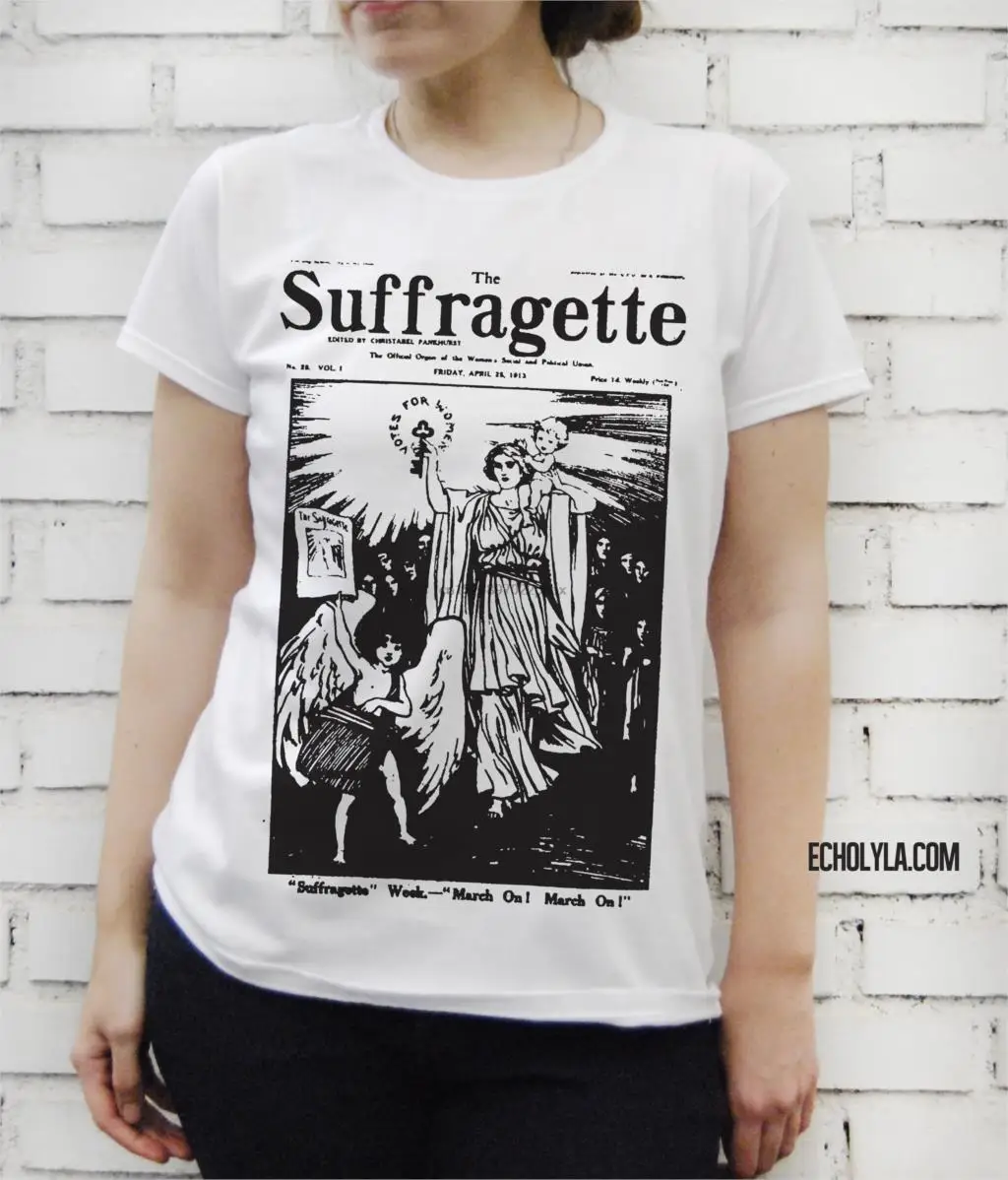 Газета The Suffragette-Votes Для женщин-Женская белая футболка с принтом экрана Мужская |