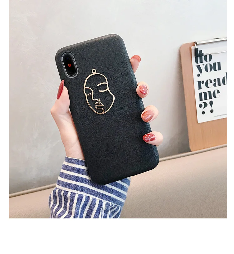 GlamPhone чехол простой кожаный металлический чехол для телефона для девочки для iPhone XS Max XS XR 8 8plus 7 7plus 6/6s Plus мягкая задняя крышка