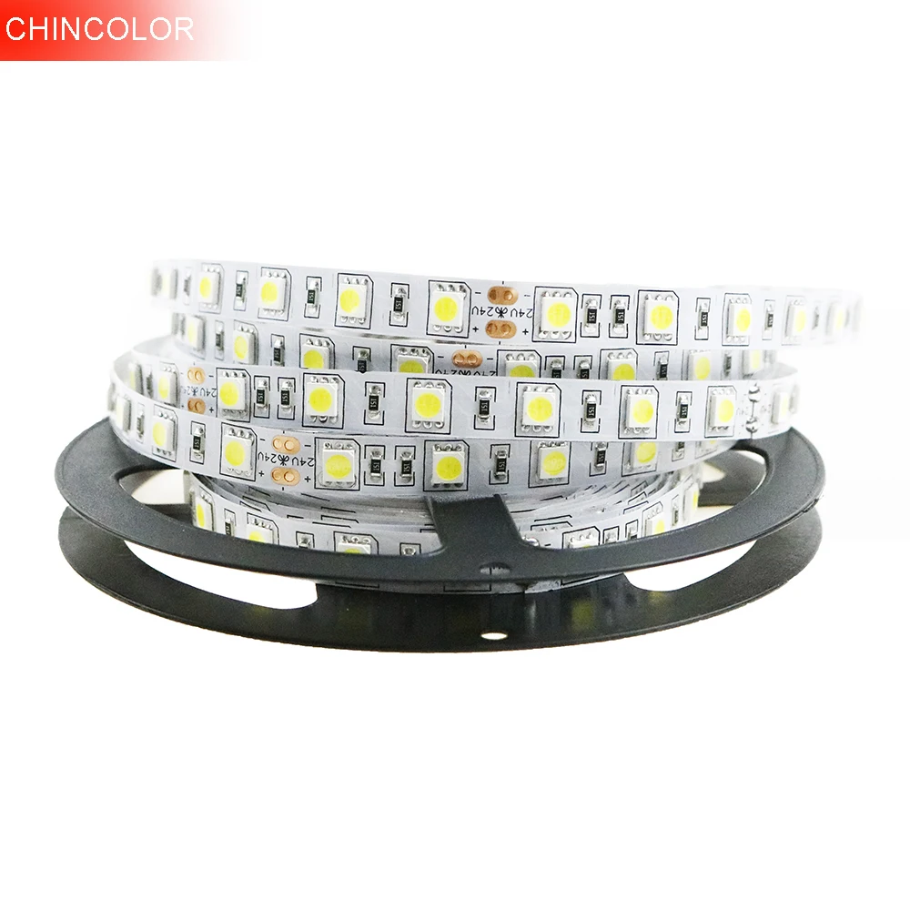 Китайская Светодиодная лента 5050 SMD DC24V свет 5 м 300led Гибкая не водонепроницаемая