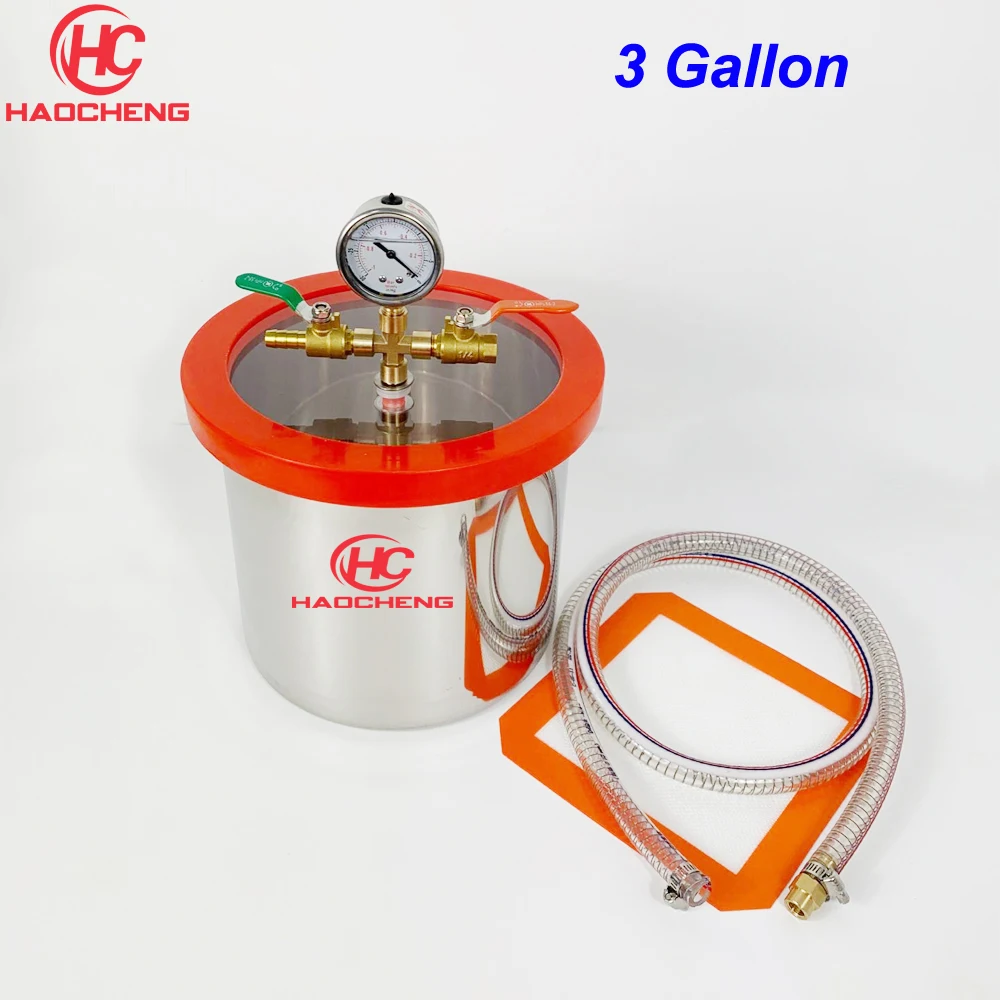 

Free Shipping 3 Gal (12L) SS304 Vacuum Chamber 22cm*28cm Degassing Chamber