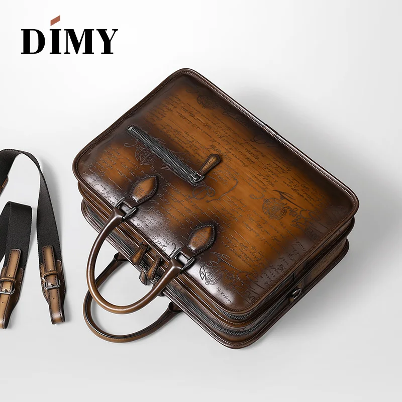 Сумка-мессенджер DIMY D9161 мужская из телячьей кожи портфель в деловом стиле саквояж
