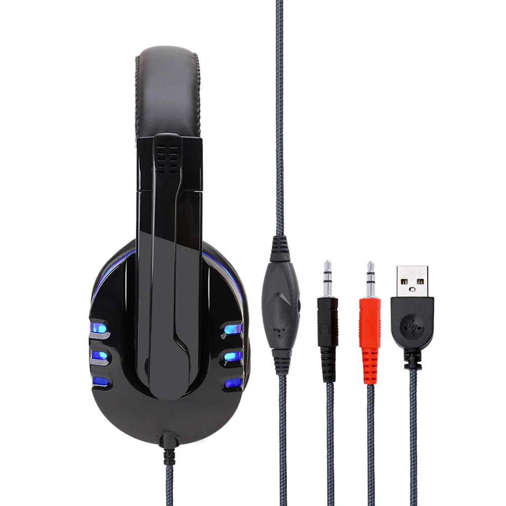 Проводные компьютерные игровые наушники SY733MV игровая гарнитура с микрофоном AUX +