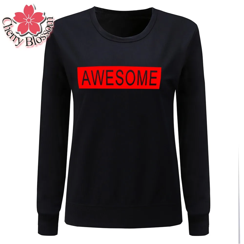 Cherry Blossom осень Для женщин кофты Awesome Толстовки с принтом длинными рукавами и