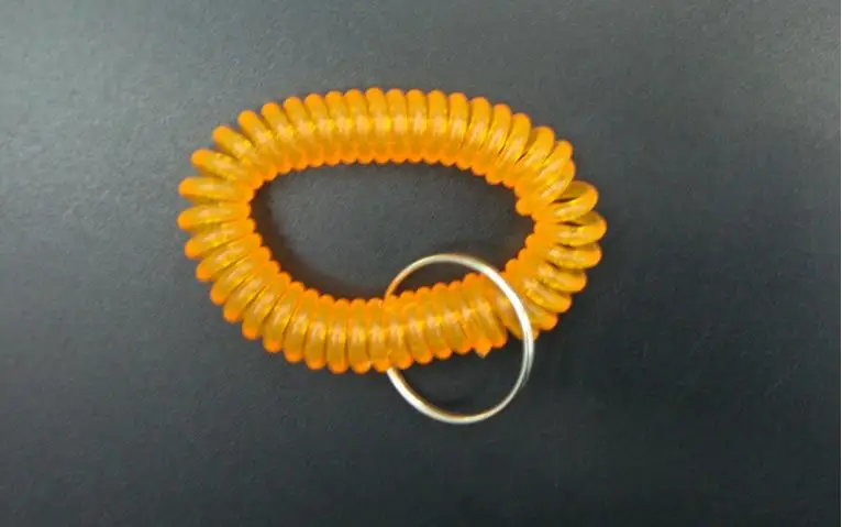 500 шт. тянущиеся спиральные Брелоки для ключей на запястье пластиковые Пружинные