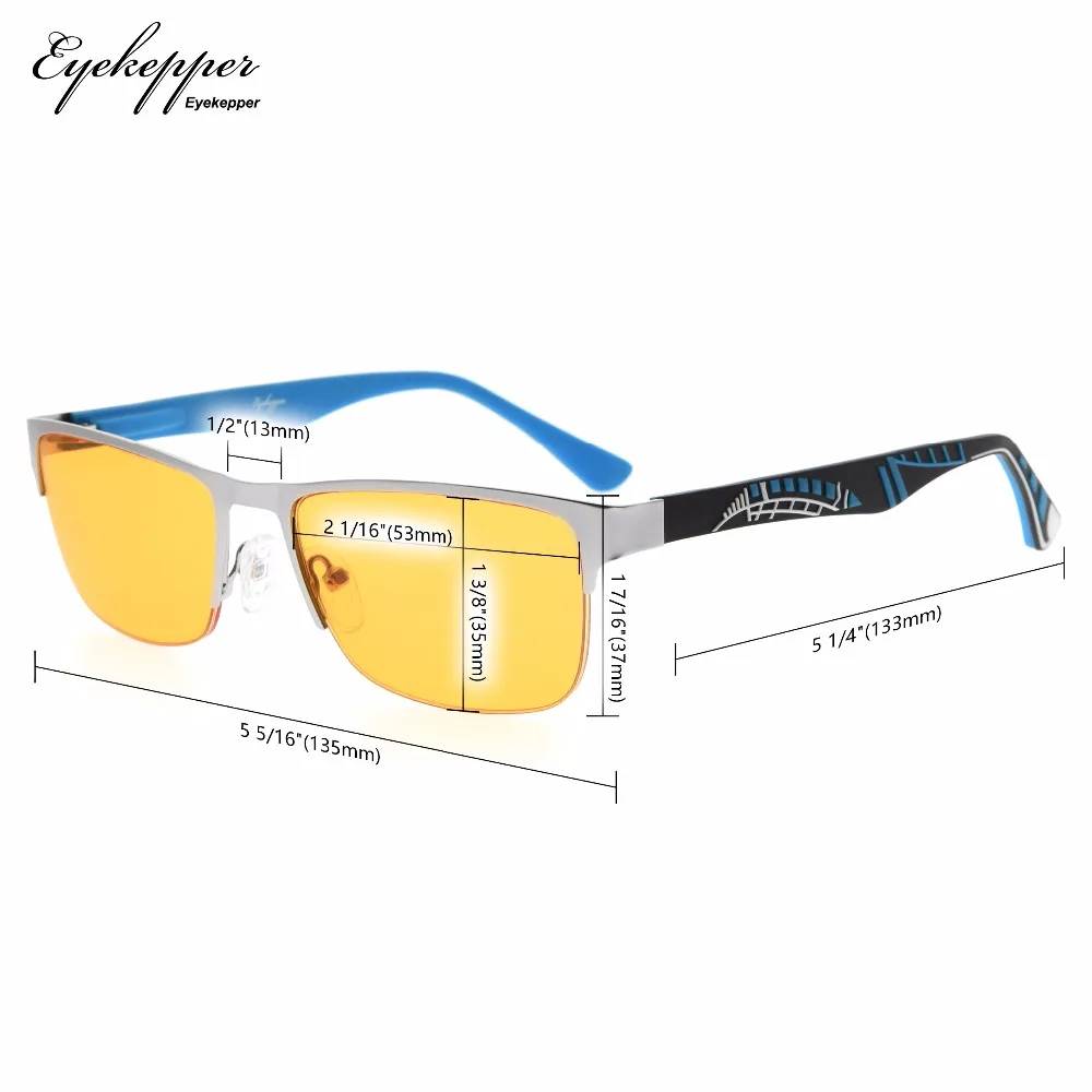 LX17003 eyepepper компьютерные очки для чтения с оптическим half обод Frame UV400 96.9% синий