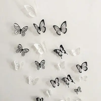 18Pcs 3D Butterflies DIY PVC Art Wall Sticker Creative Design Fairy Decals Kds Room Party Decoration Kitchen Fridge Magnet Decal | Дом и сад