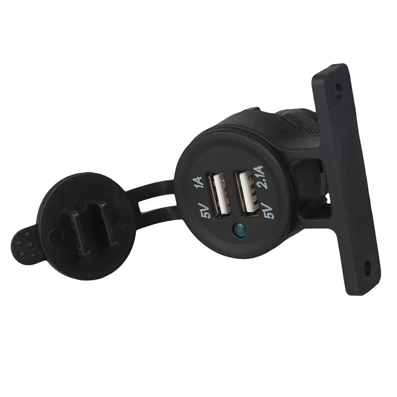Водонепроницаемое зарядное устройство для мотоцикла 2 1 А 12 В два USB порта выхода