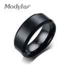 Мужское кольцо из титана Modyle, черное, матовое, классическое, обручальное, 2021