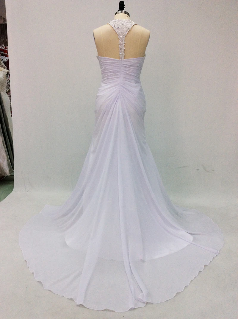 Элегантное белое свадебное платье русалки 2018 милое Плиссированное жемчужное