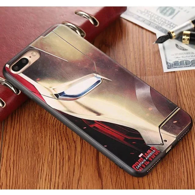 Новый Роскошный Case Для iPhone 7 plus Кремния 3D Рельефной Живописи мягкая Обложка ТПУ