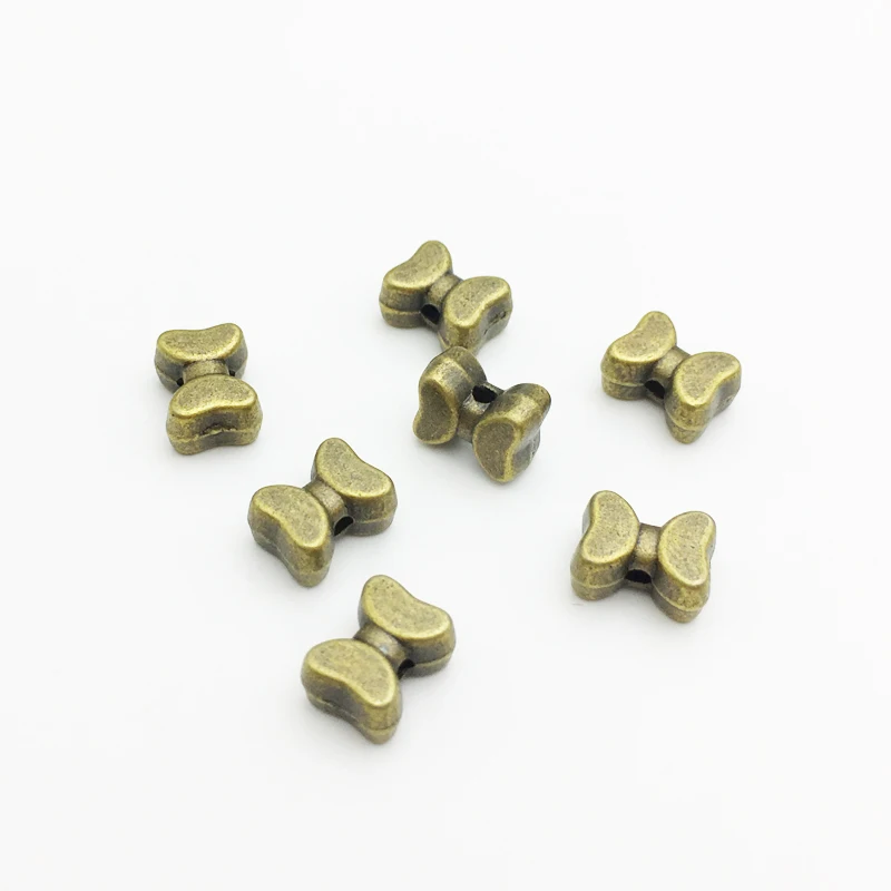 30 шт./лот винтажные бронзовые бусины 7*10 мм в форме банта металлические из сплава