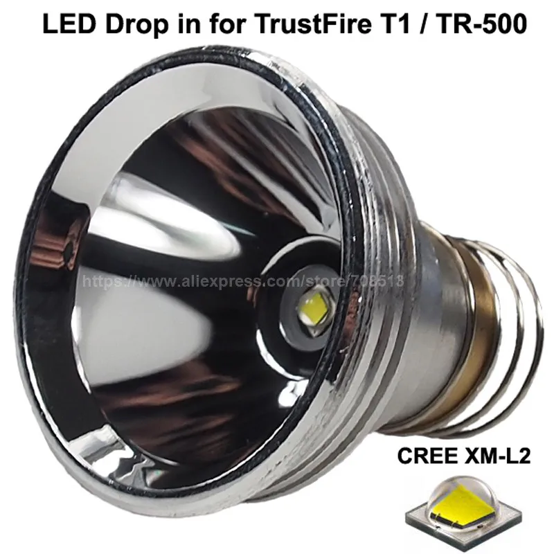 Cree XM-L2 U3 белый 6500 K/нейтральный белый 4500K 1000 люмен 8,4 V светодиодный Drop-in для TrustFire T1/TR-500 фонарик(диаметр. 53 мм