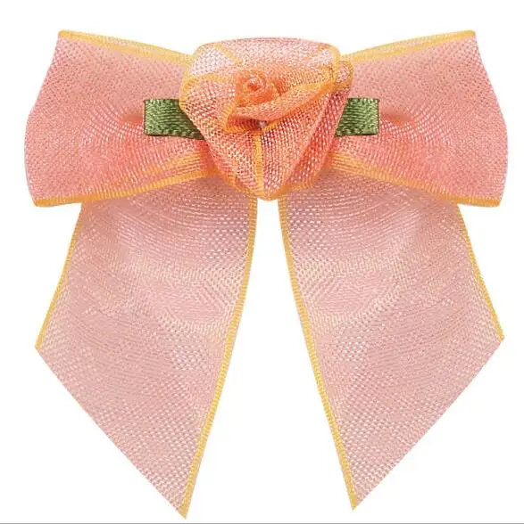 Лента из органзы проводная розовая Розочка аксессуары для волос 200 шт. |