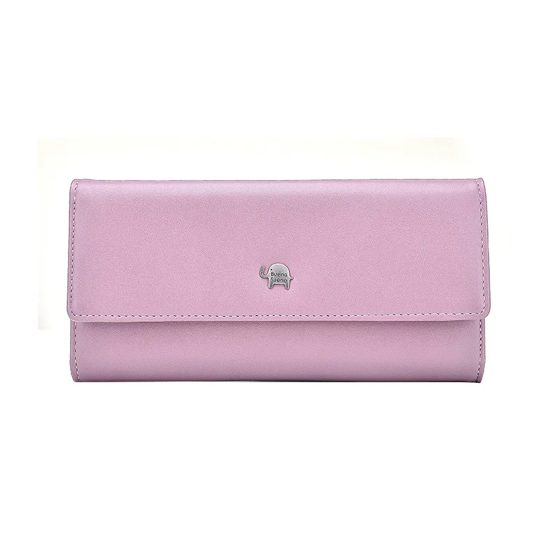 Милый длинный женский кошелек из искусственной кожи с металлическим слоном