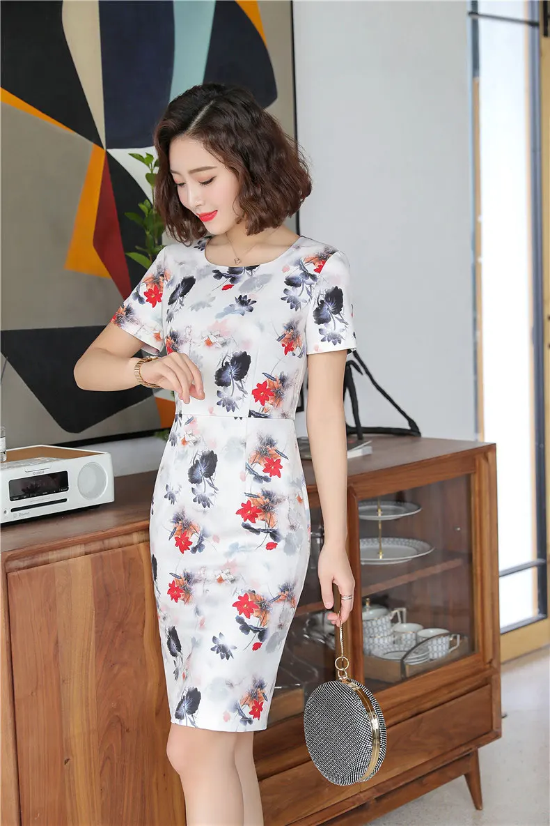 white floral dress IZICFLY, стиль, летняя официальная Женская куртка, форменный принт, Цветочный, бизнес стиль, Veste Femme, белый блейзер, офисное платье, костюм размера плюс - Цвет: white floral dress