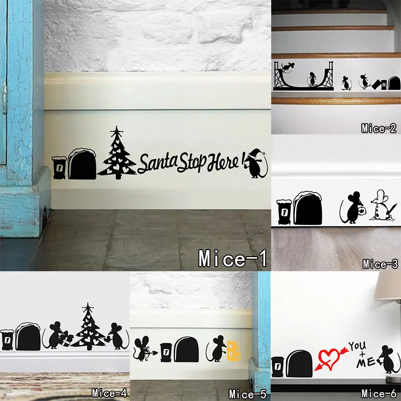Семейные детские наклейки на стену с изображением мышки для детских комнат