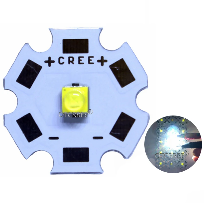 1 шт. CREE XTE индикатор XT-E 1-5 Вт Высокая мощность светодиодный излучатель диод нейтральный белый холодный белый королевский синий с 20 мм 16 мм PCB