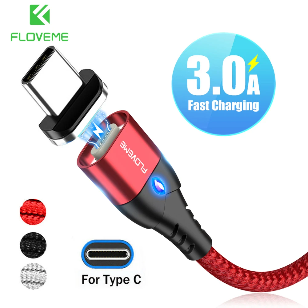 Магнитный кабель для быстрой зарядки 3A для samsung S9/S10 Plus huawei P30 Pro Xiaomi USB C type C кабель для зарядки мобильного телефона шнур для передачи данных