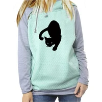 lovely cat letters print hoodies for women zipper decoration tops sweatshirt femmes sweatshirts hoodies women hoody 2022 pattern